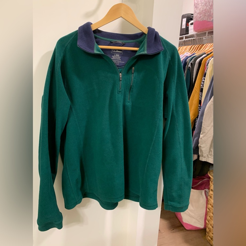 L.L. Bean Forest Green Zip-Up Sweater